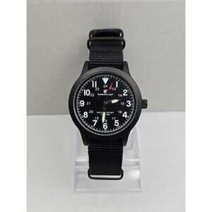 Smith Wesson MX31 BLK Field Watch Military 24 Hour Dial New Battery Nylon Strap